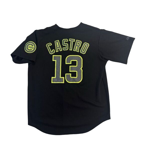 Black Chicago cubs starlin Castro limited edition jersey size XL majestic - Picture 3 of 3